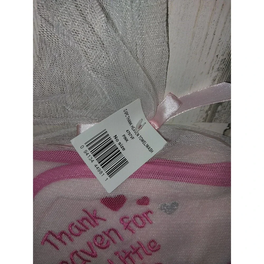 Hooded Infant Baby Girl Cotton 6 Piece Towel Washcloths Bath Set
